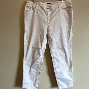 ❌Eileen Fisher 18W Jeans Skinny Mid Rise Stretch Tapered White Cotton